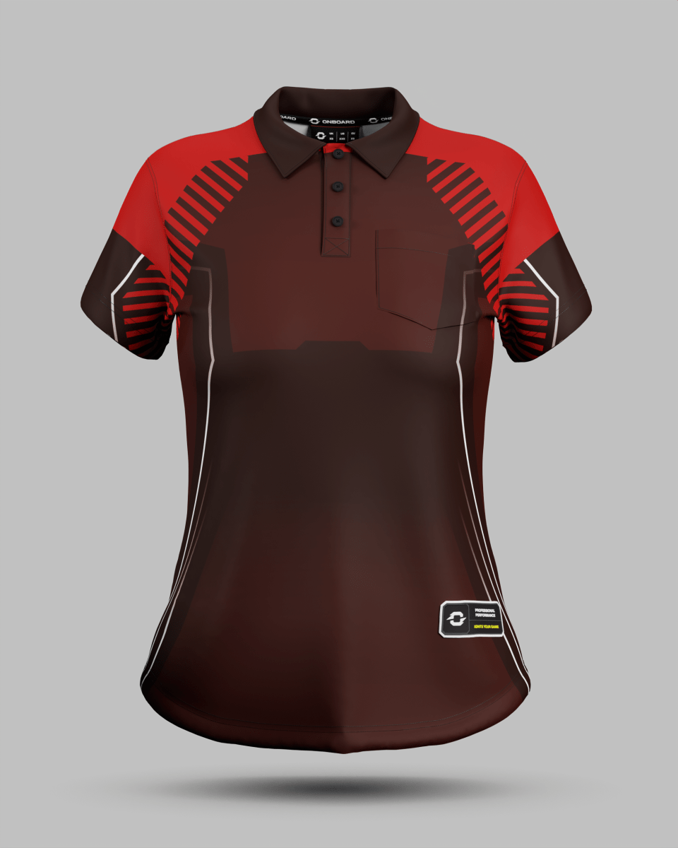 Womens Onyx 3 Button Polo Collar Jersey With Pocket - Onboard Sportswear