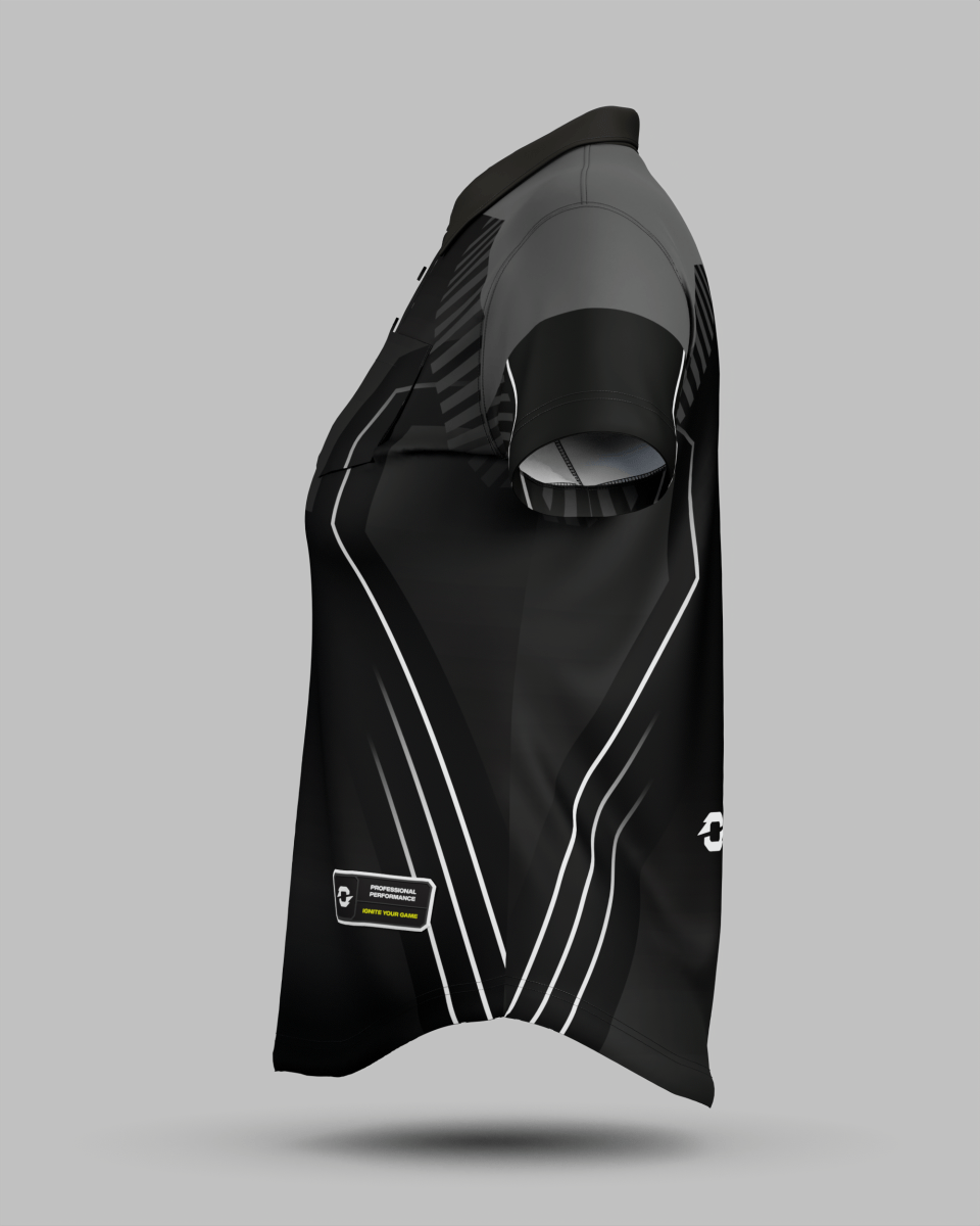 Womens Onyx 3 Button Polo Collar Jersey With Pocket - Onboard Sportswear