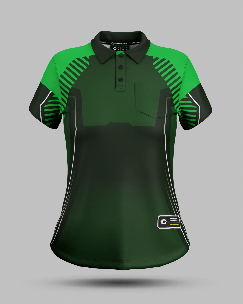 Womens Onyx 3 Button Polo Collar Jersey With Pocket - Onboard Sportswear