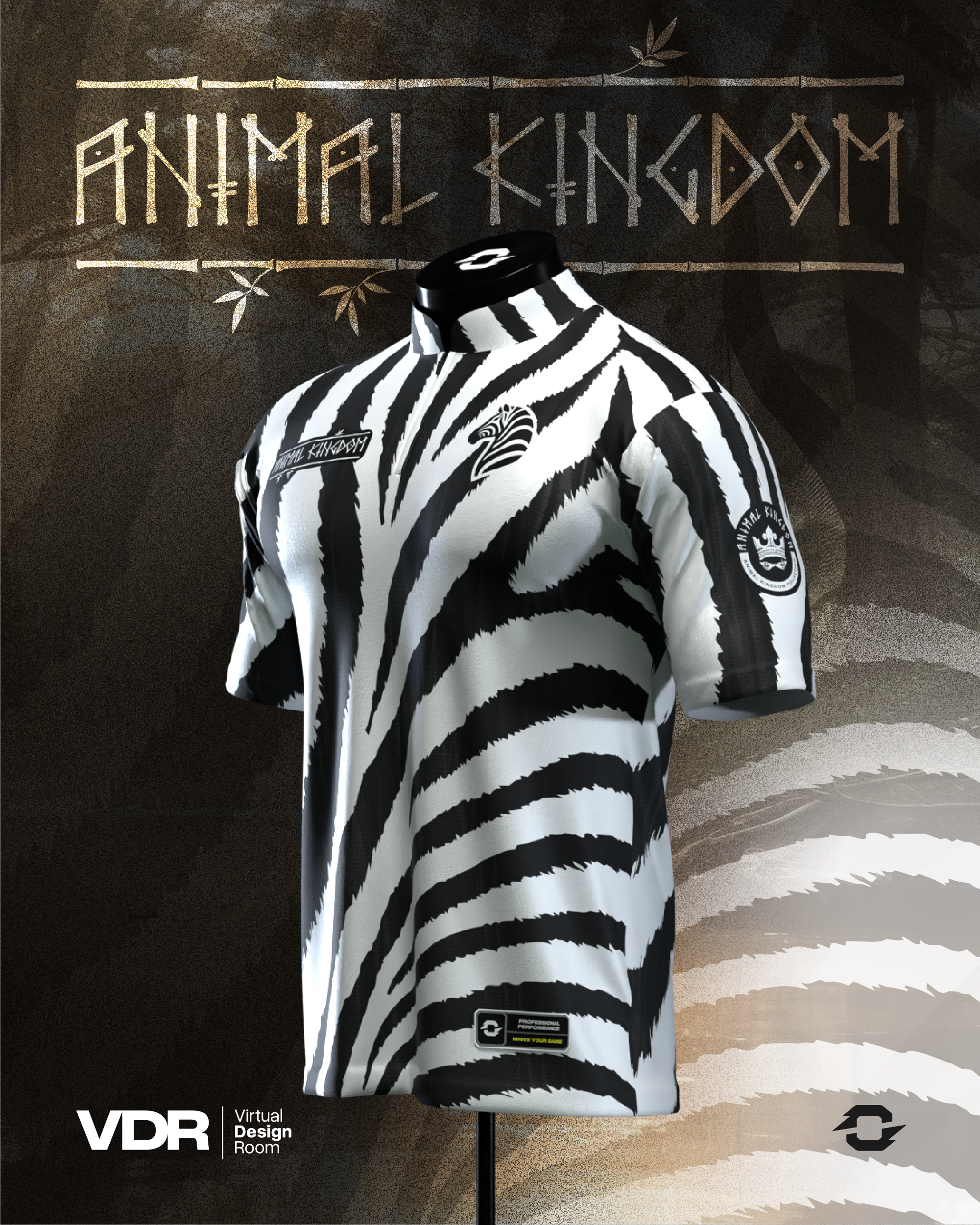 Animal Kingdom Zebra Pro Collar Jersey