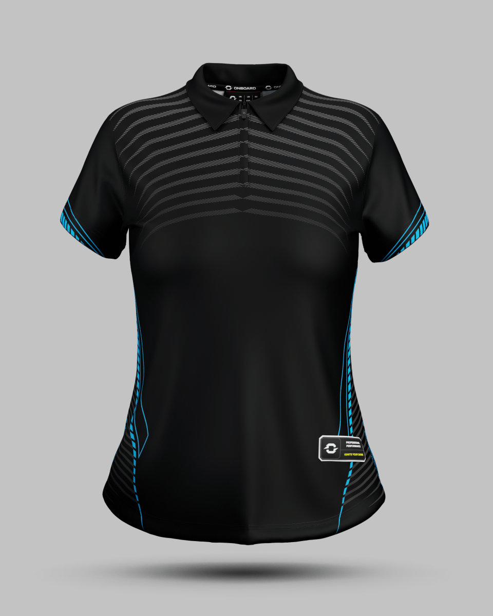 Womens Rio 1/4 Zip Polo Collar Jersey - Onboard Sportswear