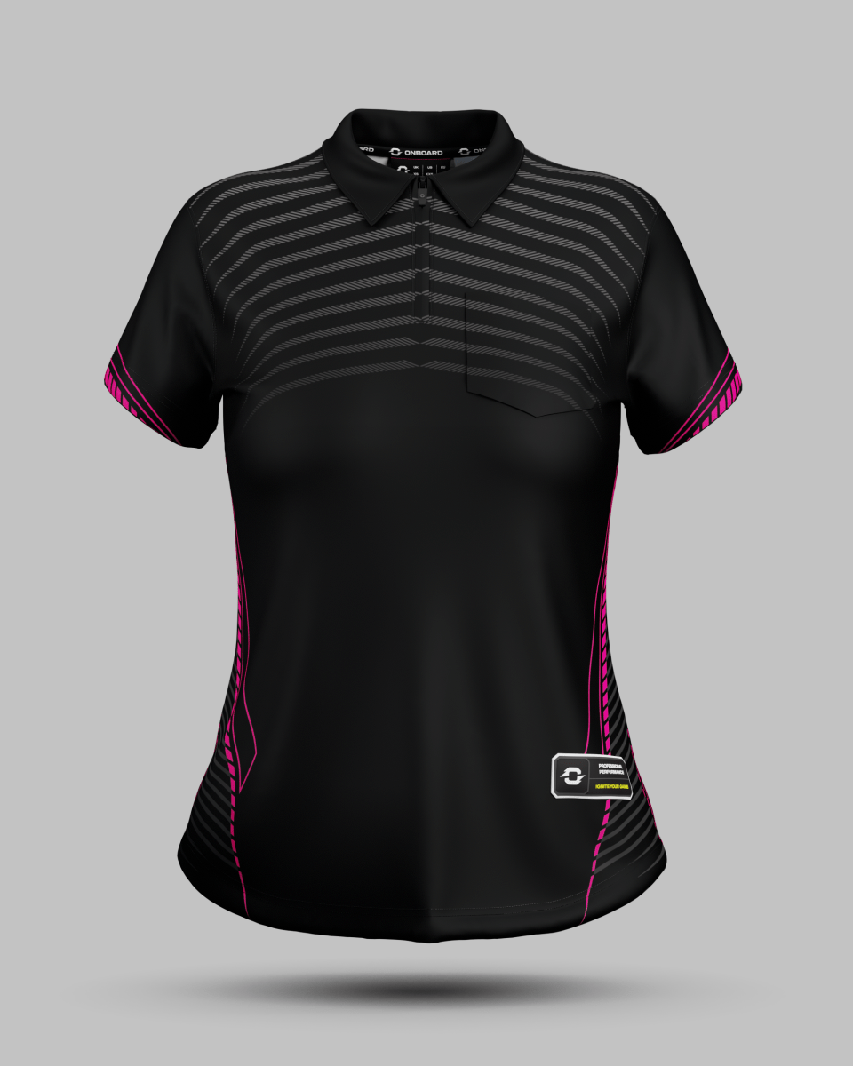 Womens Rio 1/4 Zip Polo Collar Jersey - Onboard Sportswear