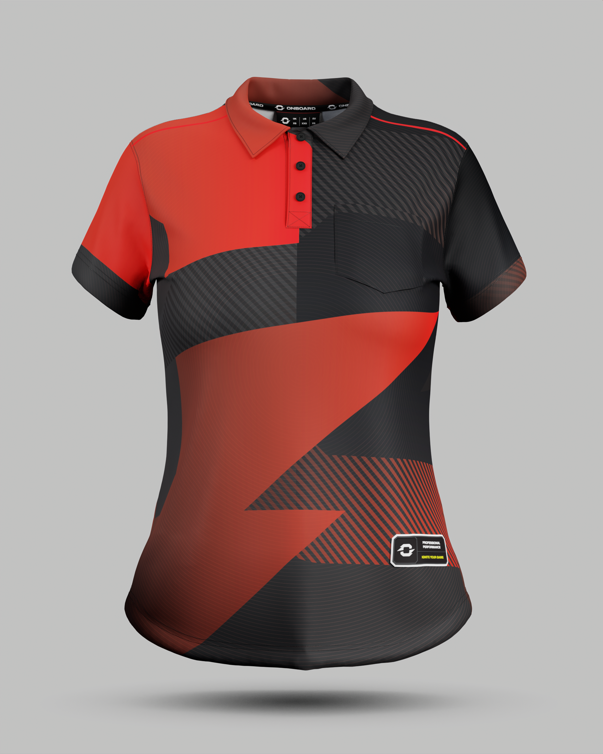 Womens Surge 3 Button Polo Collar Jersey With Pocket