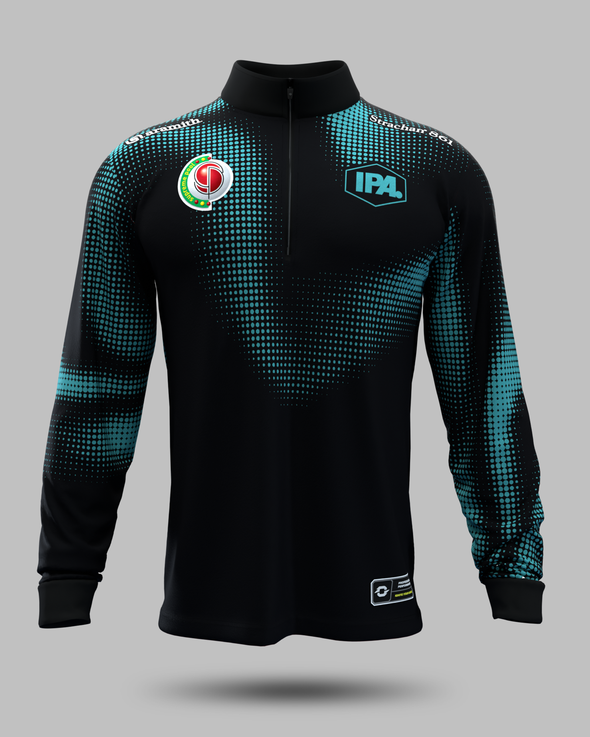 Official 2026 IPA Tour 1/2 Zip Mid Layer (Black/Turquoise)