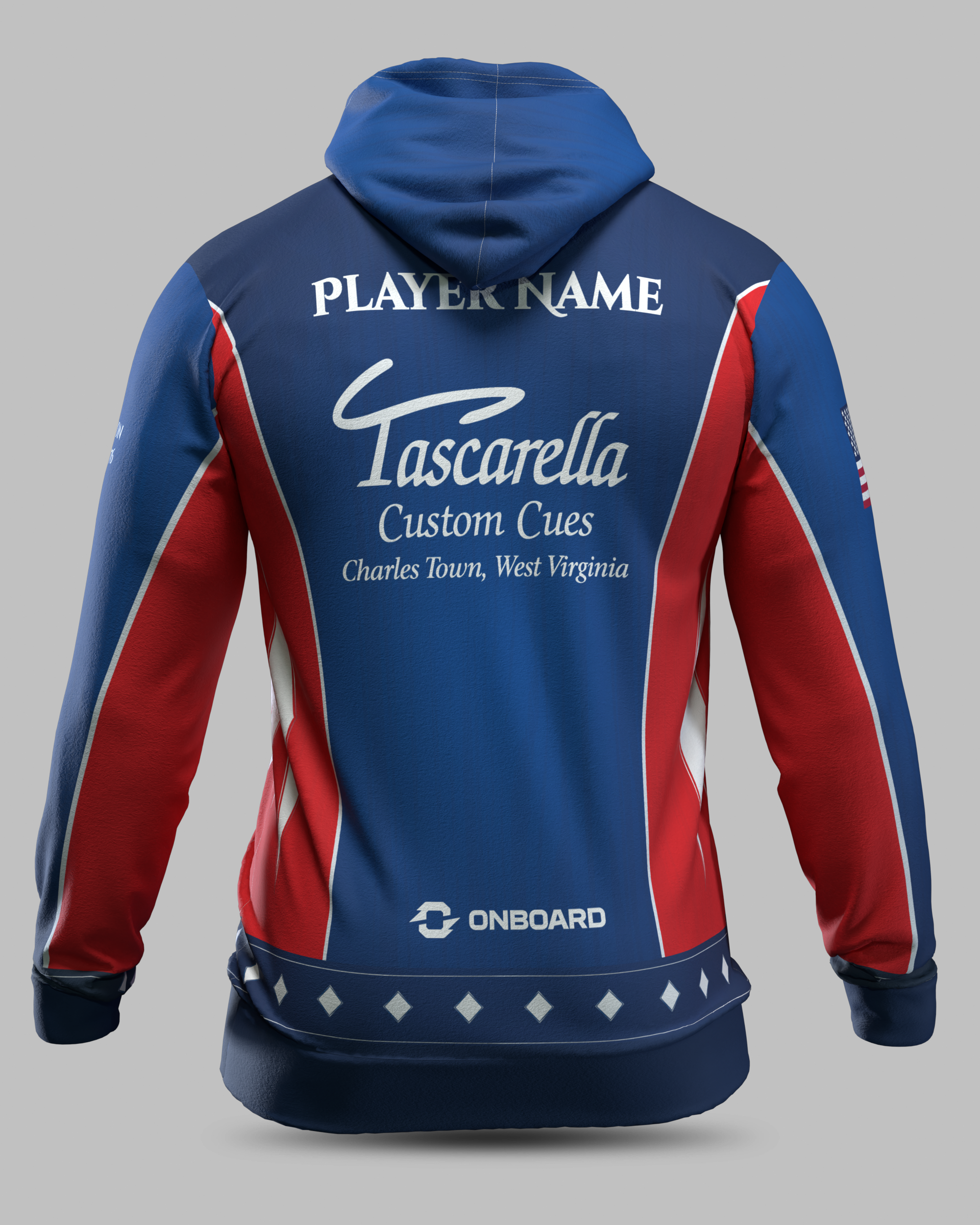 Tascarella Custom Cues Hoodie Red & Blue
