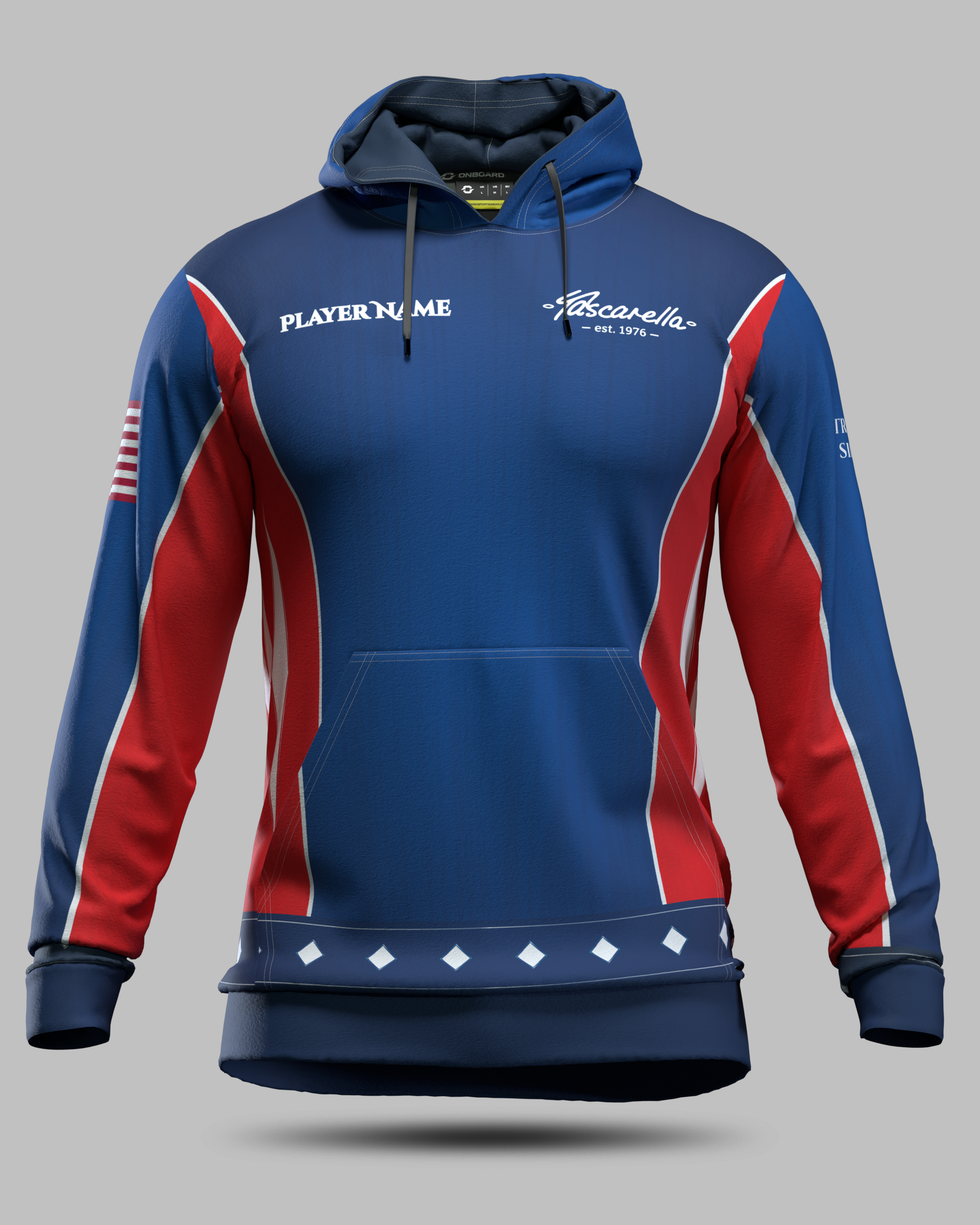 Tascarella Custom Cues Hoodie Red & Blue