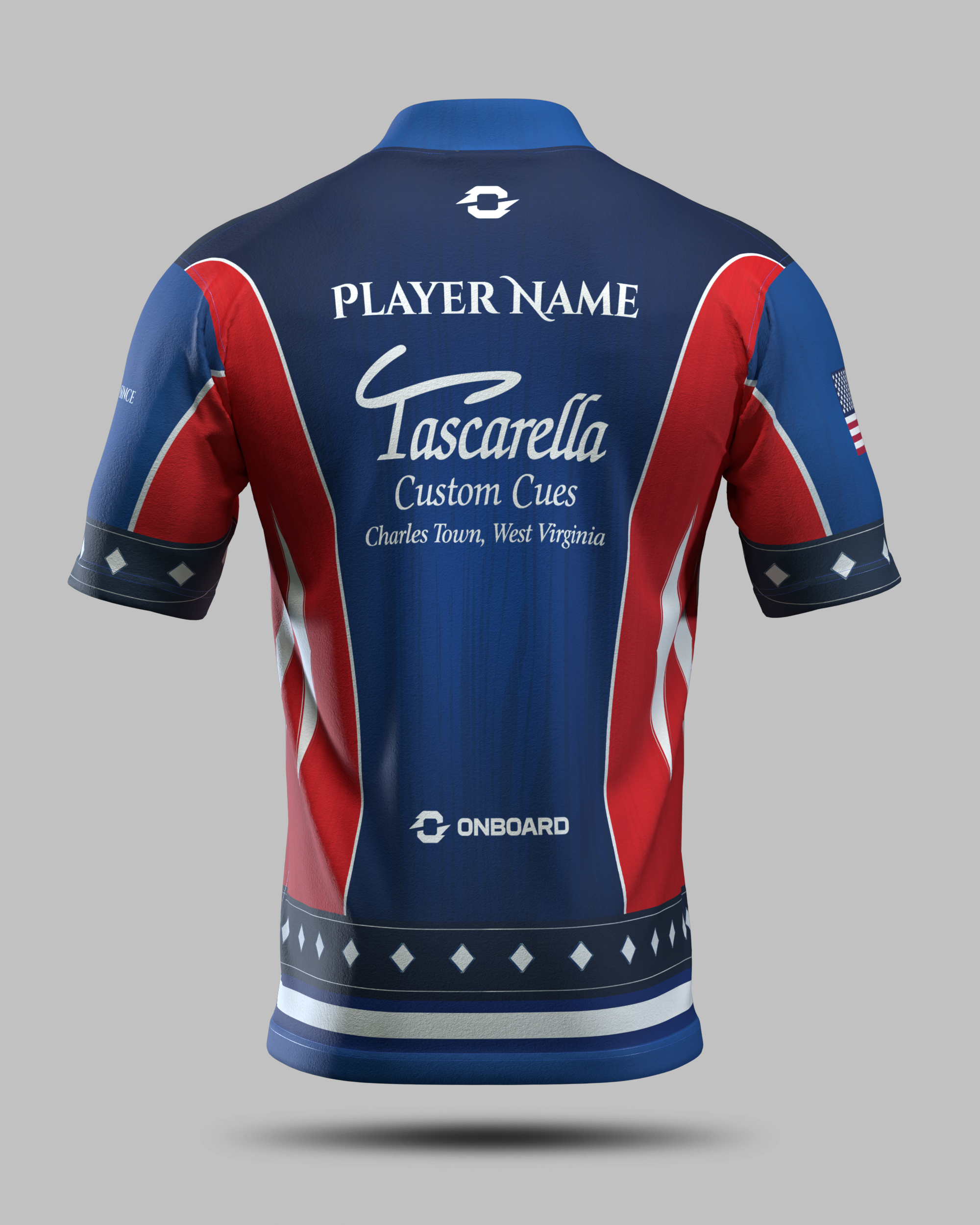 Tascarella Custom Cues Jersey Red & Blue