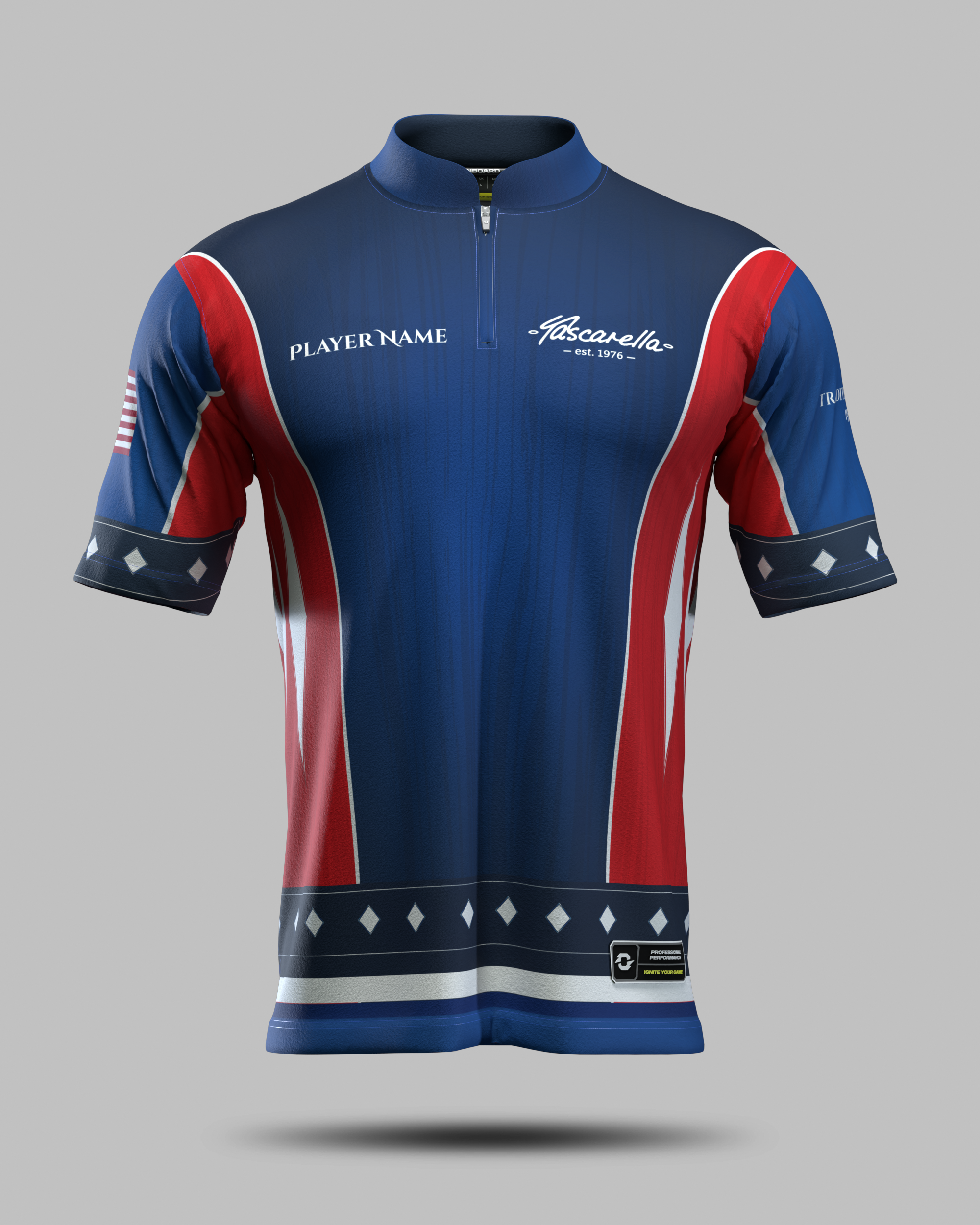 Tascarella Custom Cues Jersey Red & Blue