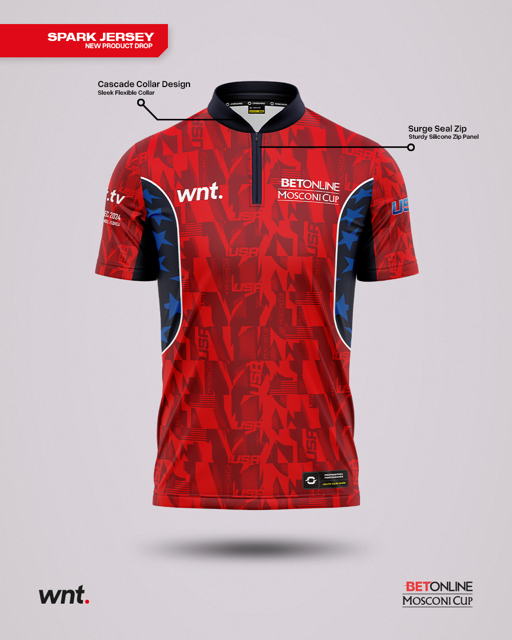 Official 2024 Team USA Mosconi Cup Spark Jersey Onboard Sportswear