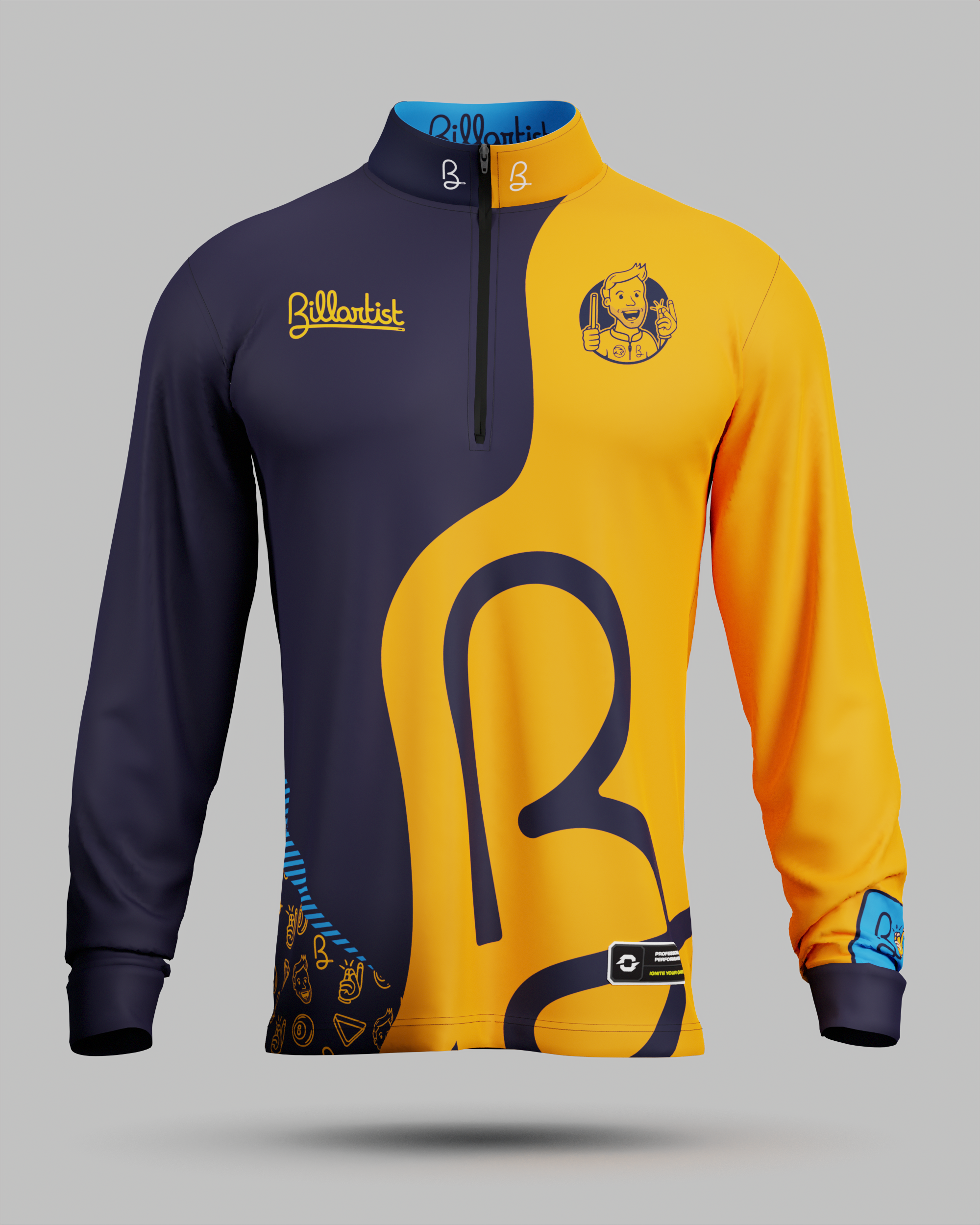 Official Billartist 1/2 Zip Midlayer Orange