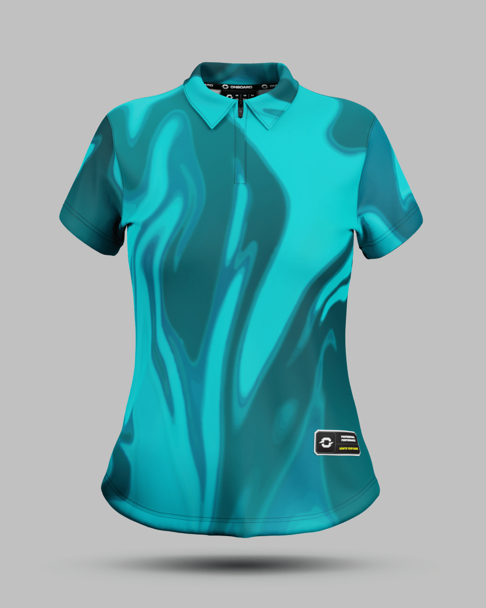 Womens Wave 1/4 Zip Polo Collar Jersey With Pocket - Onboard Sportswear
