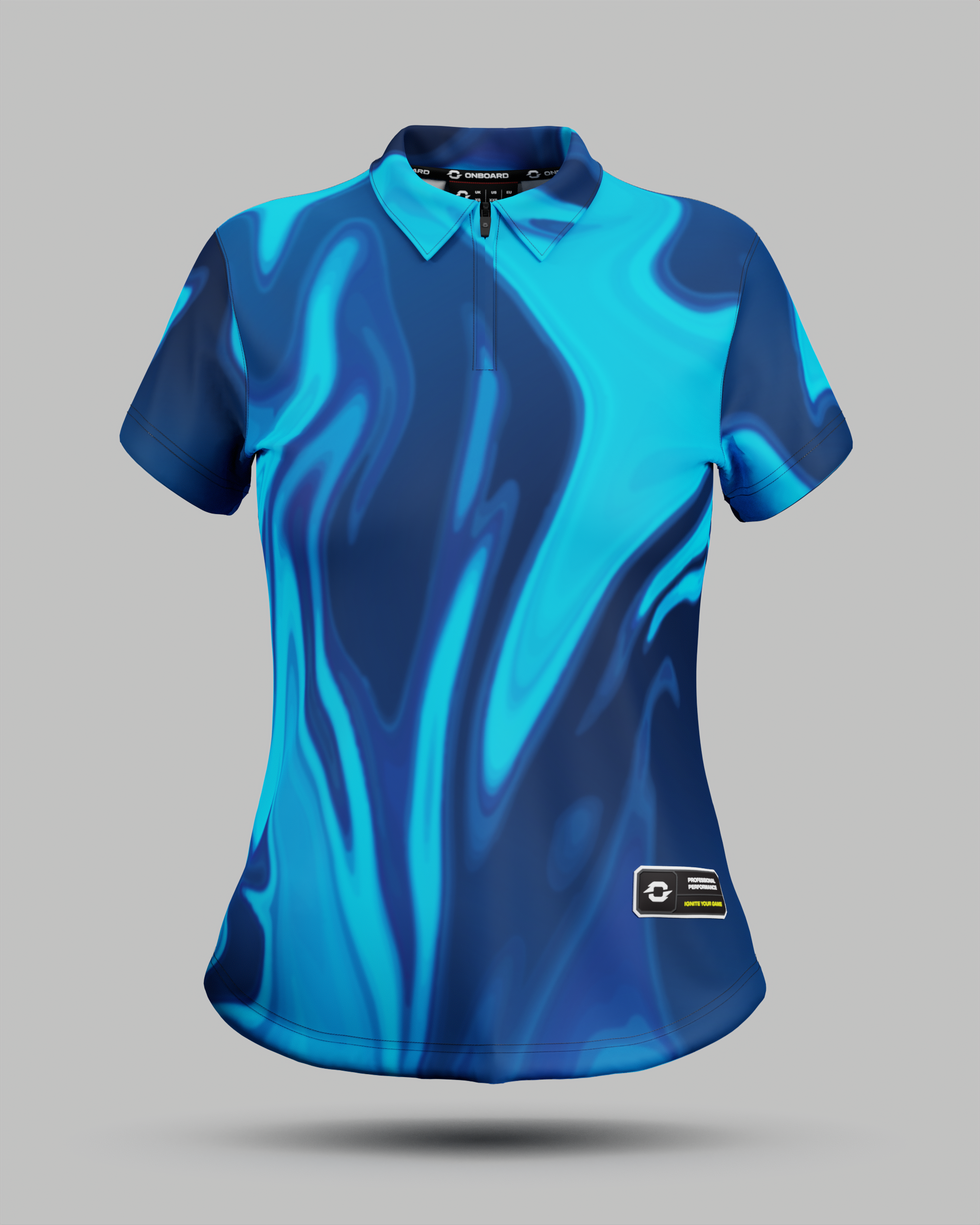 Womens Wave 1/4 Zip Polo Collar Jersey
