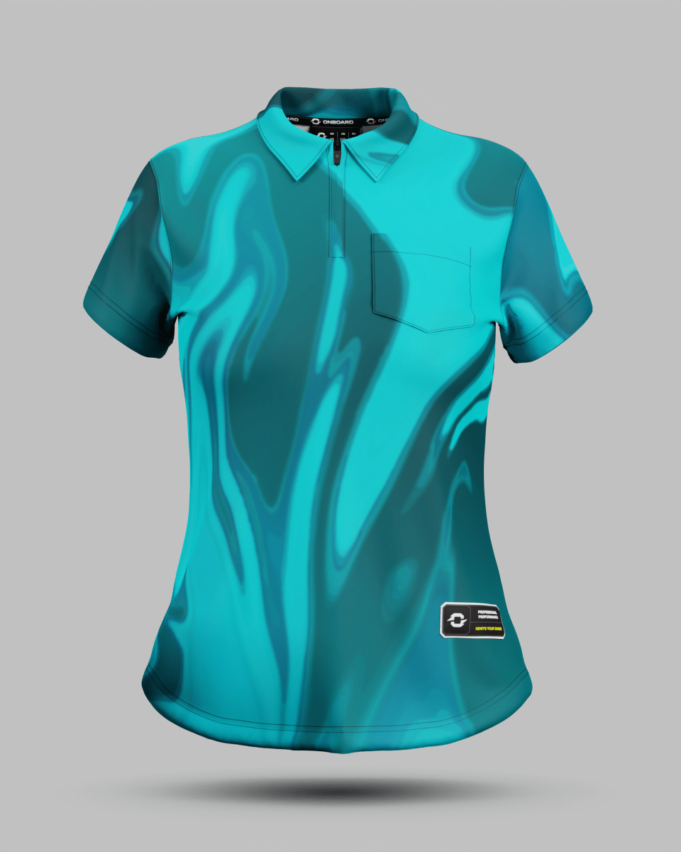 Womens Wave 1/4 Zip Polo Collar Jersey With Pocket - Onboard Sportswear