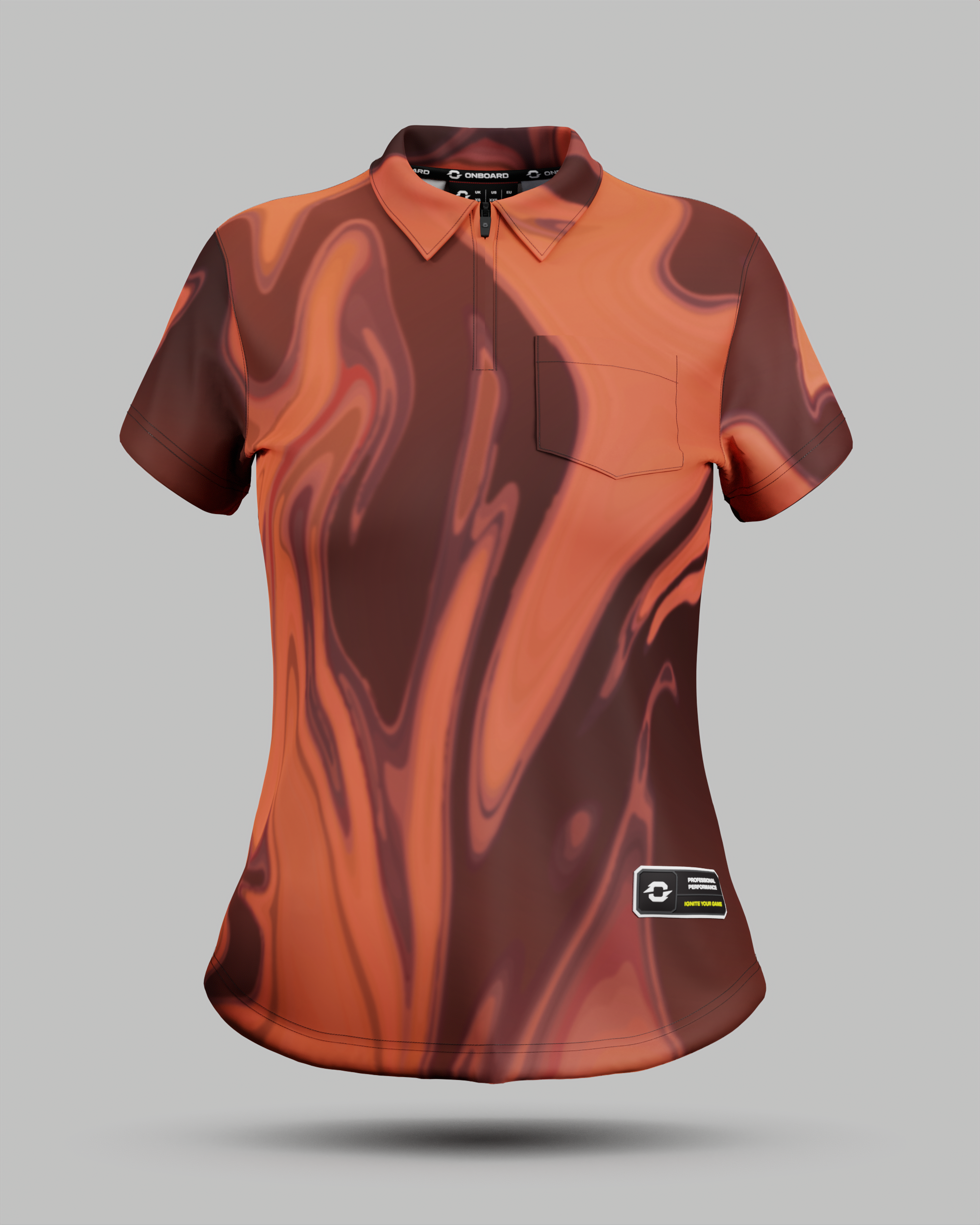 Womens Wave 1/4 Zip Polo Collar Jersey With Pocket