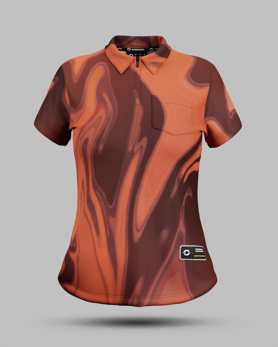 Womens Wave 1/4 Zip Polo Collar Jersey With Pocket - Onboard Sportswear