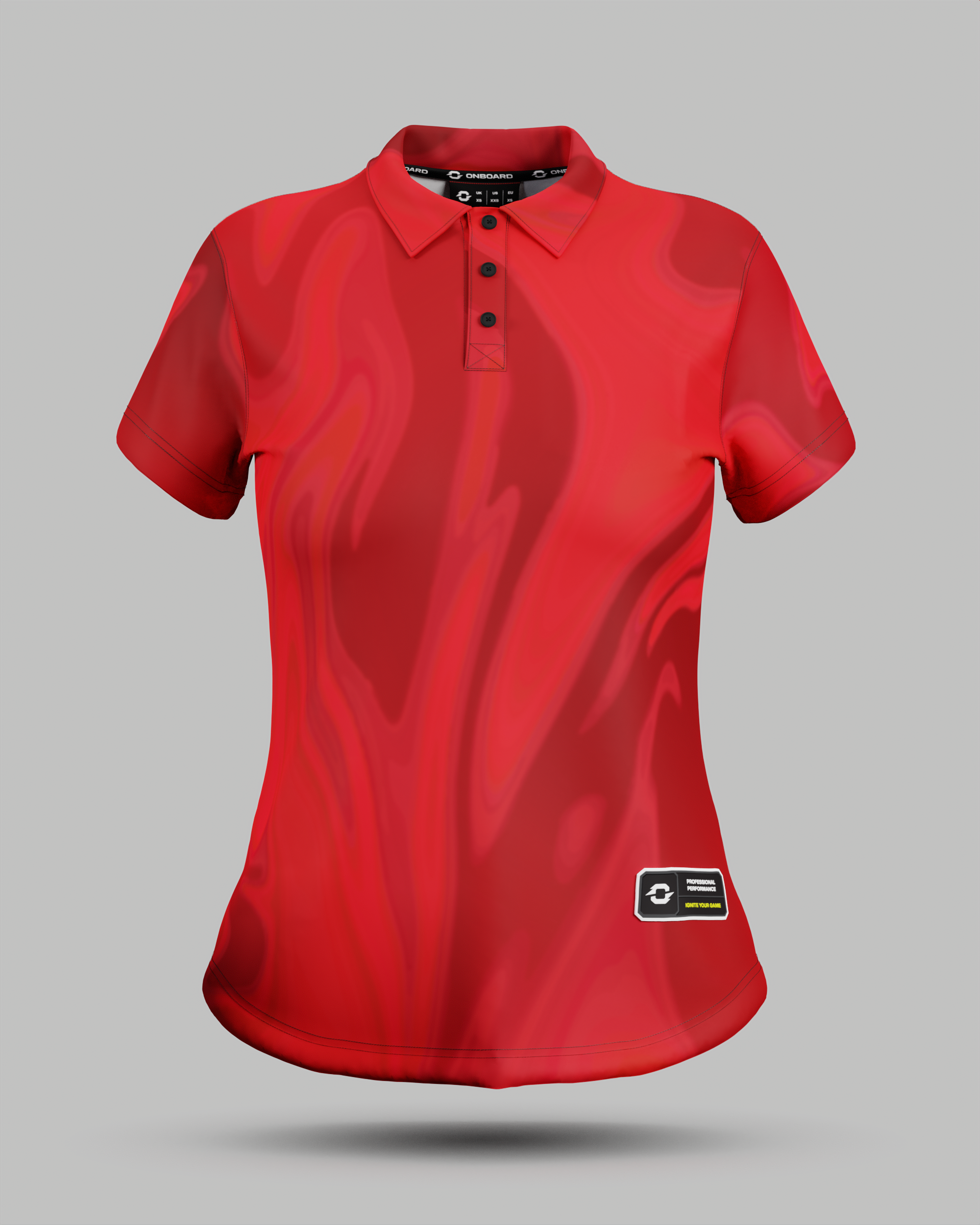Womens Wave 3 Button Polo Collar Jersey