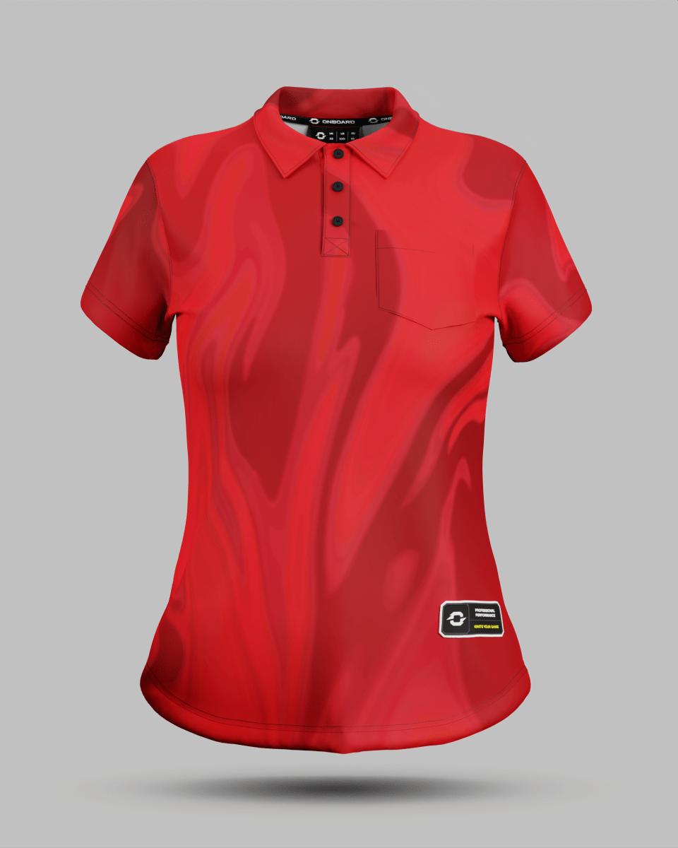 Womens Wave 3 Button Polo Collar Jersey With Pocket - Onboard Sportswear