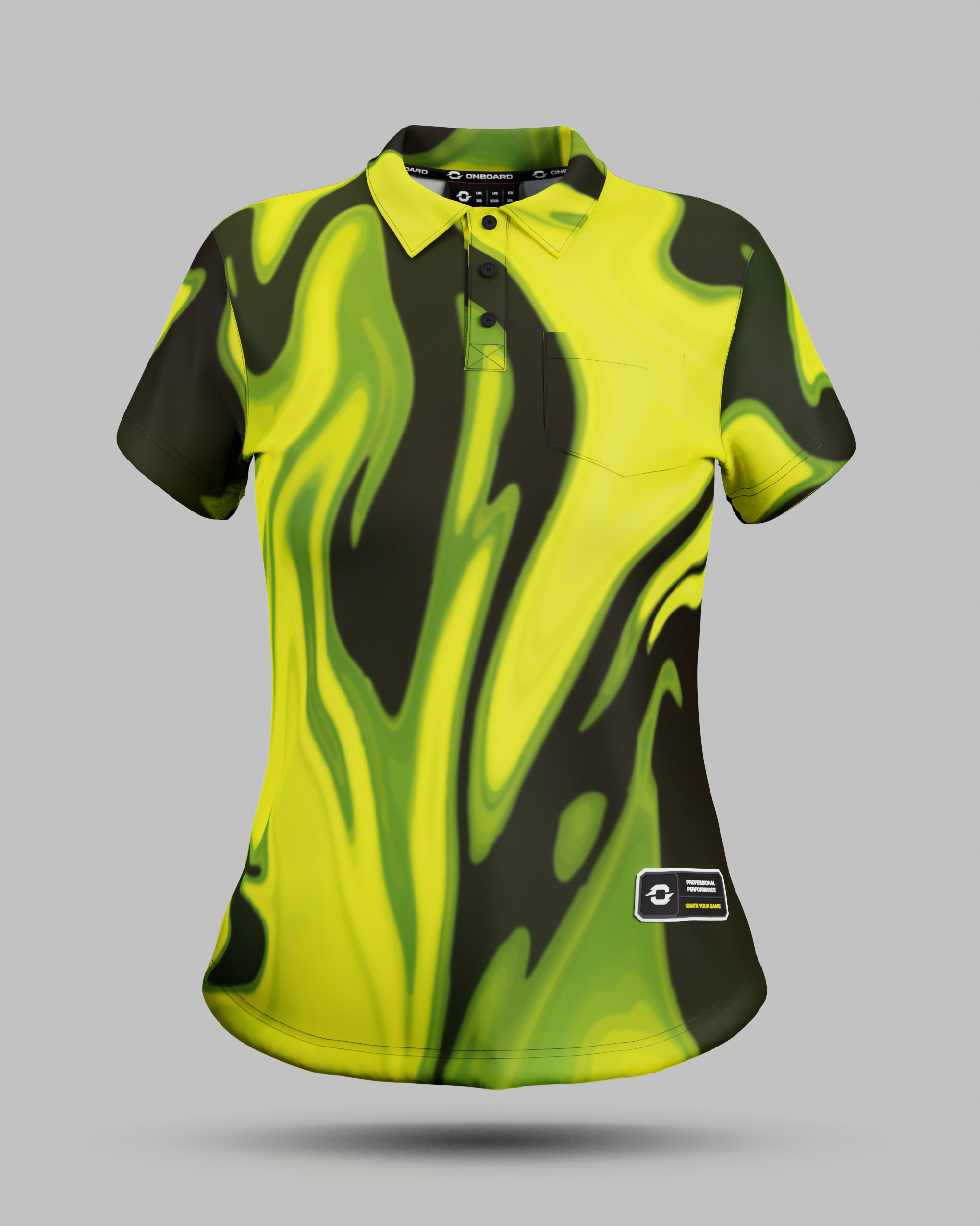 Womens Wave 3 Button Polo Collar Jersey With Pocket