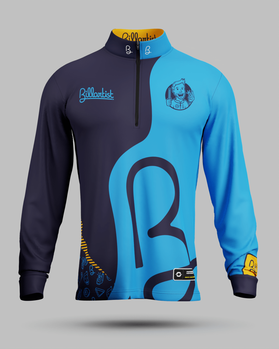 Official Billartist 1/2 Zip Midlayer Blue - Onboard Sportswear